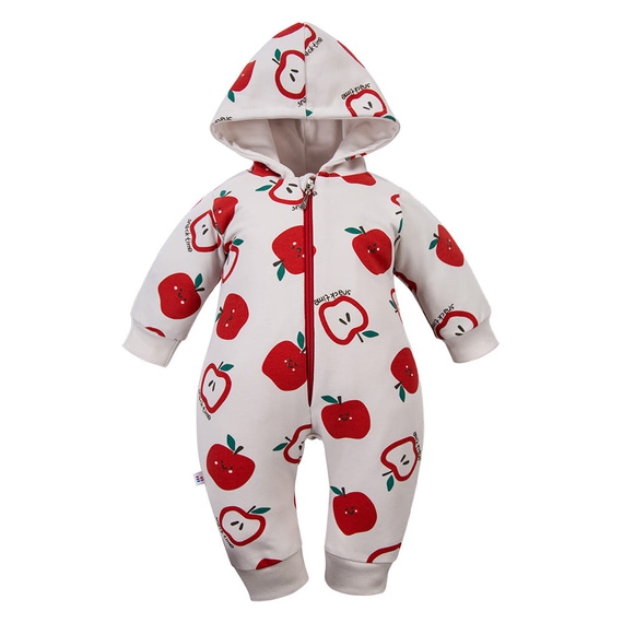 Kojenecký overal Eevi ecru 100% bavlna bez ťapek pohodlný