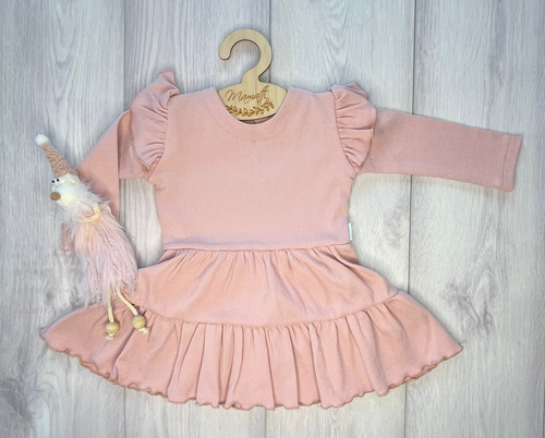 Mamatti SP503 Dívčí šaty s motýlkovými rukávy 97% bavlna