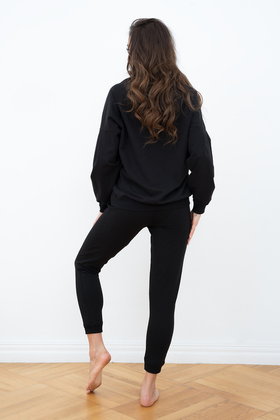 Parma Dámská souprava s dlouhým rukávem, kalhoty Italian Fashion - černá