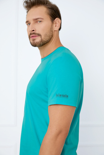 Krystian Pánské pyžamo s krátkým rukávem, šortky Italian Fashion - tyrkysové