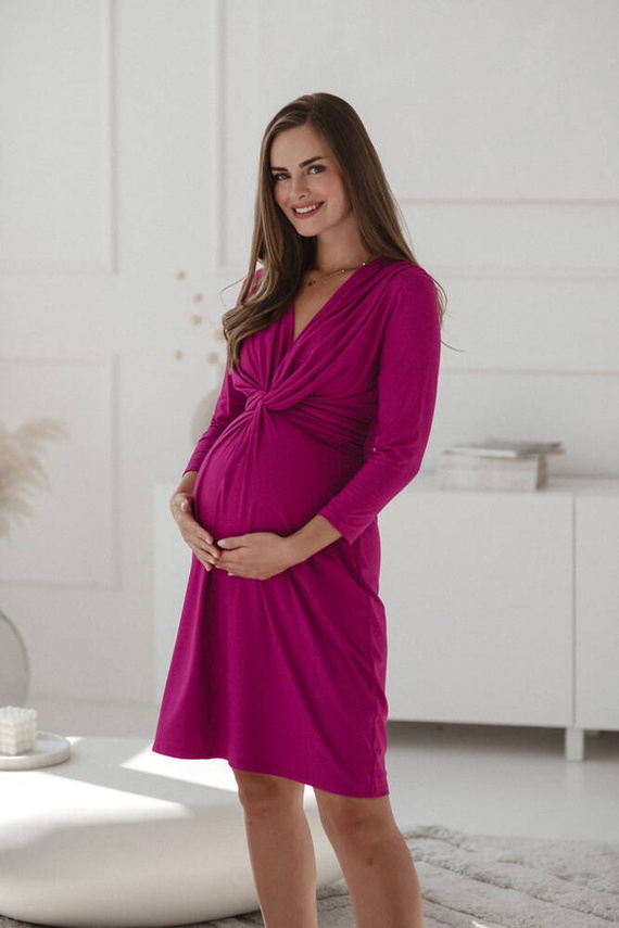 Loop Sukienka ciążowa i do karmienia rękaw 7/8 Milk&Love fuksja