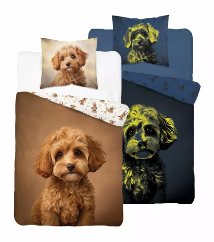 5421 A Rudy Piesek Pościel bawełniana świecąca w ciemności Detexpol