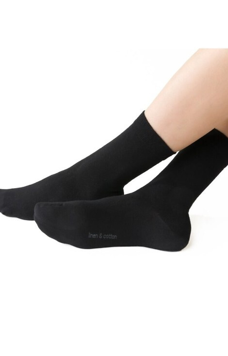 Art.194 Steven ponožky černé - bavlna a len, bezešvé unisex