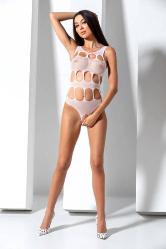 BS083 Bodystocking body Passion white