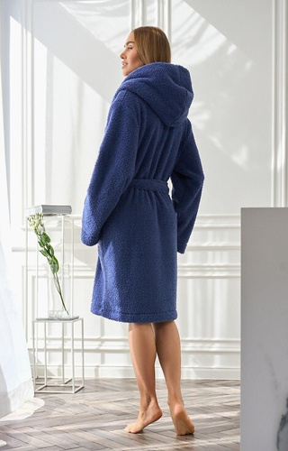 2555 Heaven L&L dámský župan s kapucí tmavě modrý - pohodlí a styl