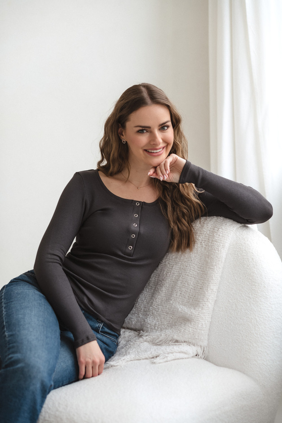 Tummy Milk&Love těhotenská a kojicí halenka viskóza graphite