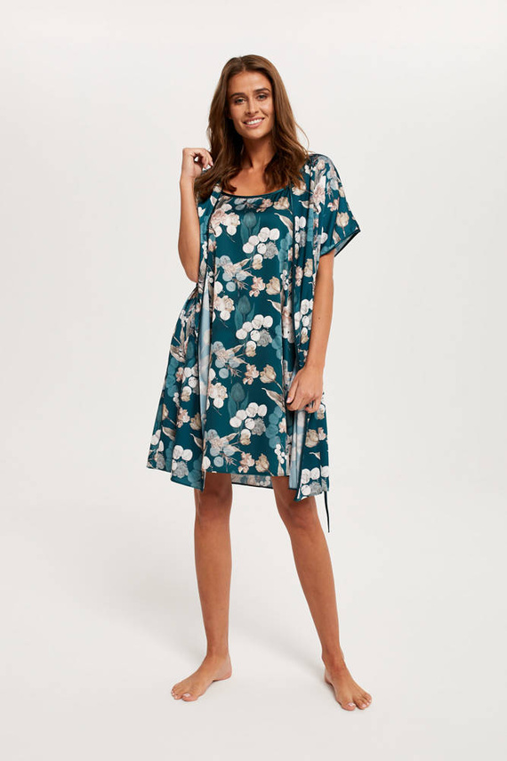 Šarlatový dámský župan Italian Fashion - potisk