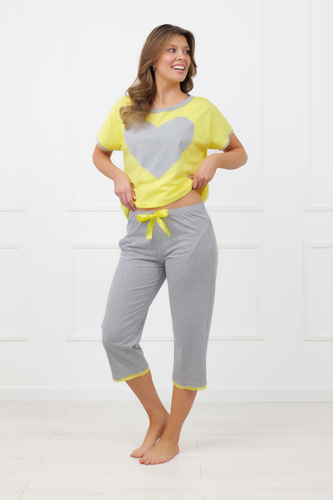 Dámské pyžamo Sabrina Italian Fashion 100% bavlna – krátký rukáv, kalhoty 3/4