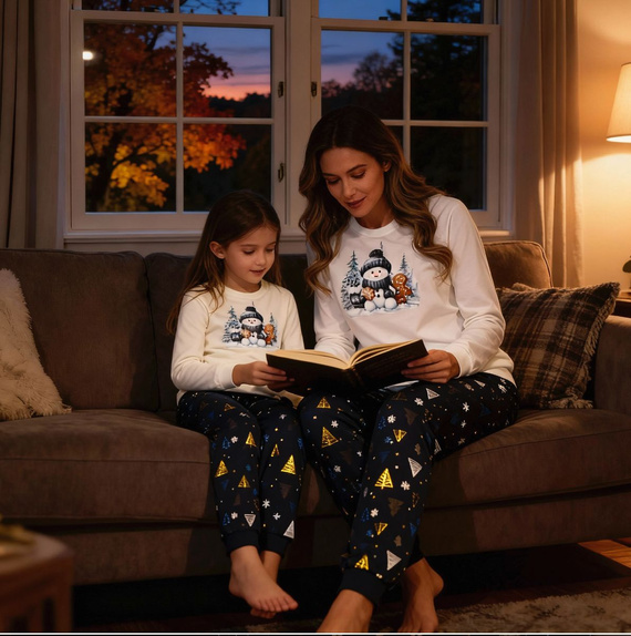 977/189 978/189 Dívčí pyžamo Snowy Day Cornette bavlna, dlouhý rukáv | Teplé a pohodlné oblečení