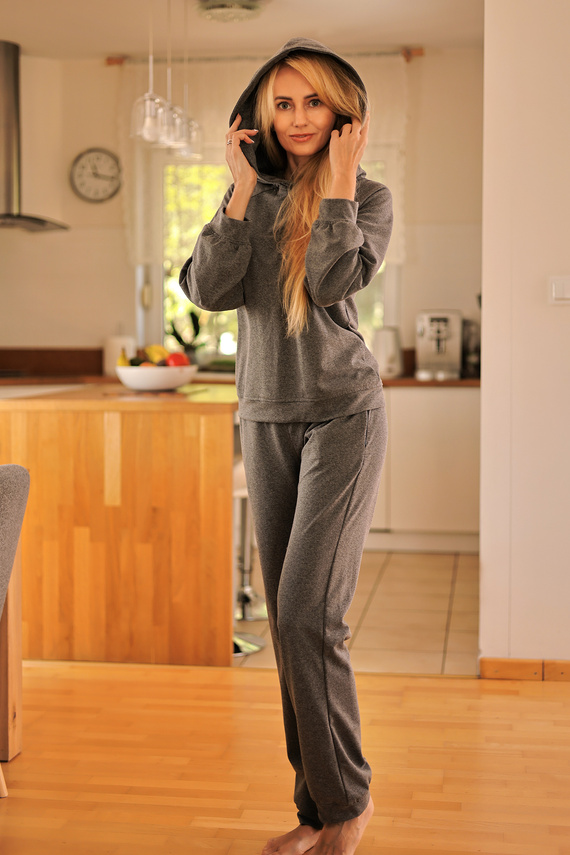 Brav dámské tepláky Mirale | Pohodlný bavlněný komplet | Polská výroba - šedá