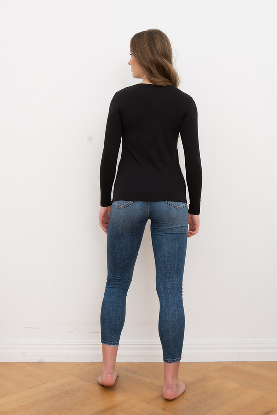 Dámská halenka Ibiza s dlouhým rukávem Italian Fashion - černá