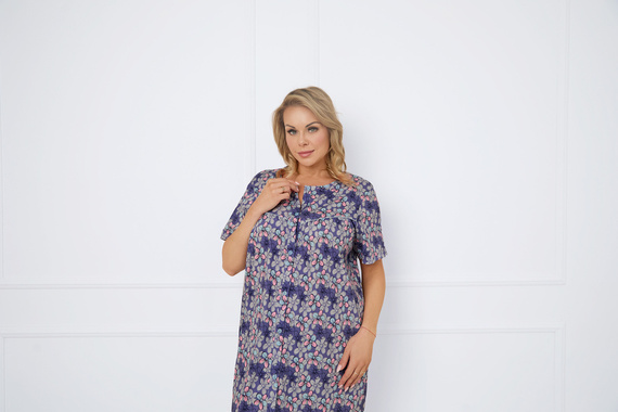 Noční košile Bonaria, krátký rukáv Italská móda - potisk