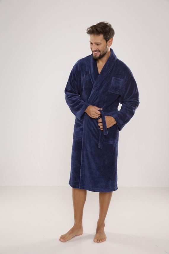 811 De Lafense pánský plyšový župan - džínový