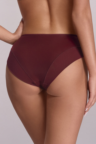 2196 Ava wine - klasické kalhotky s výšivkou a tylem