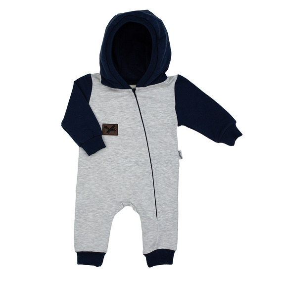 219271 Tepláky Willy Nicol - šedá a tmavě modrá s kapucí a zipem