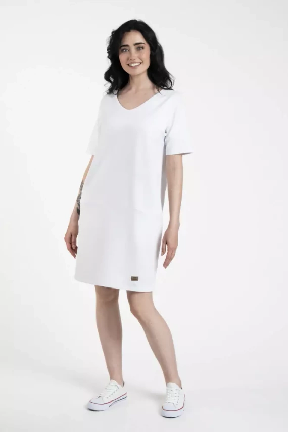 Karina Dámská tunika s krátkým rukávem Italian Fashion - bílá