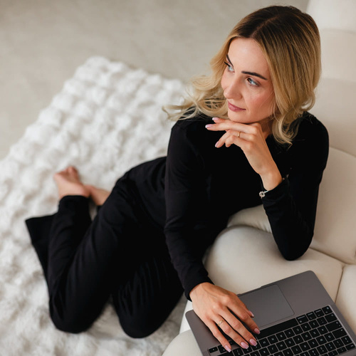 Eevi for Women Halenka s dlouhým rukávem černá - bavlna + modal, elegantní, pohodlná