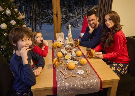 671/422 Teddy Cornette dámské pyžamo - vánoční, červené, bavlna, dlouhý rukáv