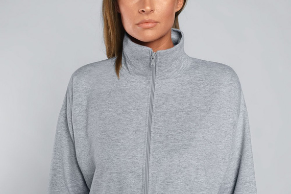 Grafi Dámský župan na zip Italian Fashion- melange