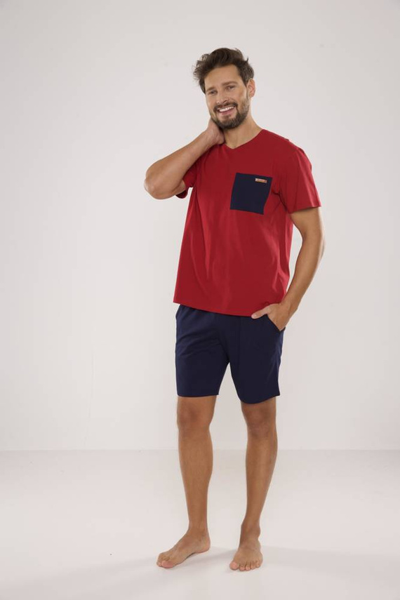 646 Kevin Pánské pyžamo De Lafense - bordó