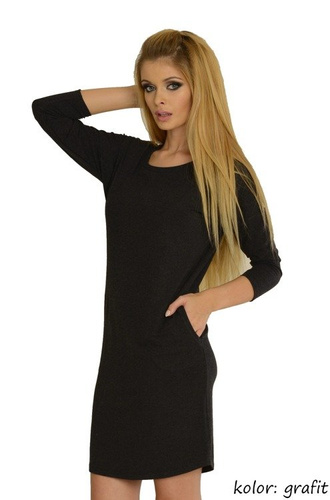 543 Paula noční košile 7/8 rukáv - grafitová