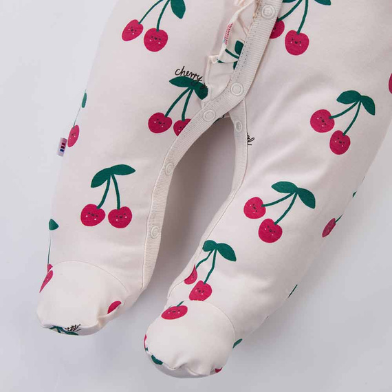 Kojenecký overal Eevi Cherry s ťapkami bavlna měkký