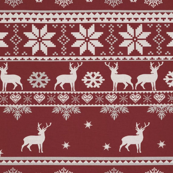 Oslo Vánoční povlečení Eurofirany červené - ranforce bavlna, oboustranné