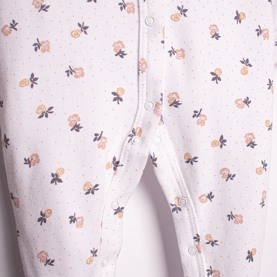 220031 Kojenecký overal Nicol 100% bavlna květiny s ťapkami