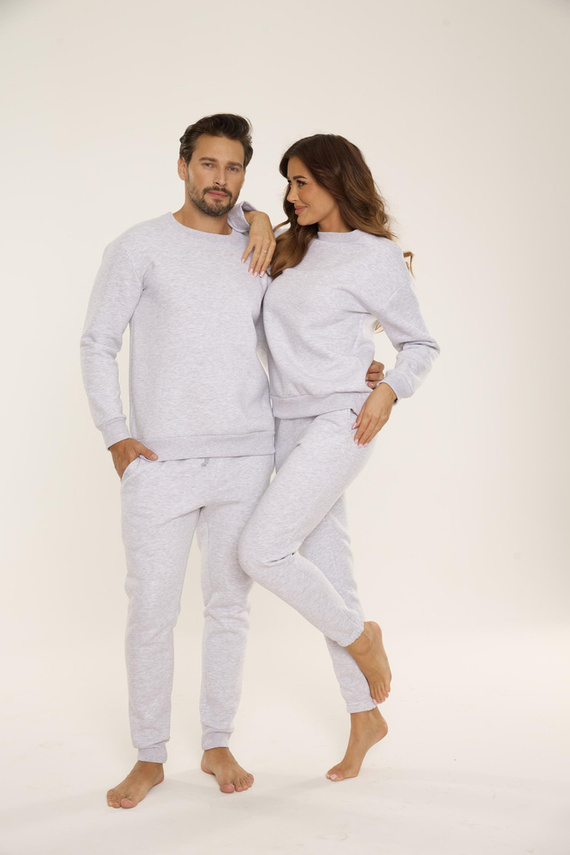 813 Indigo Pánská tepláková souprava De Lafense - světlý melír