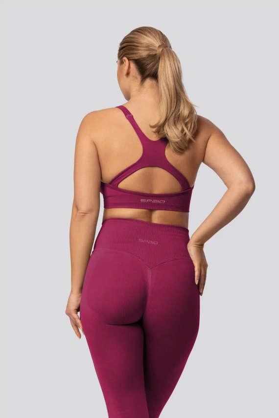 Legíny push-up Spaio PRO vysoký pas krycí tvarující red wine