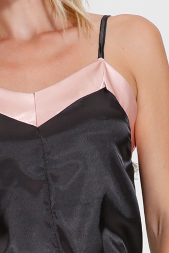 D492 Dámské krátké saténové pyžamo Exes - top a šortky