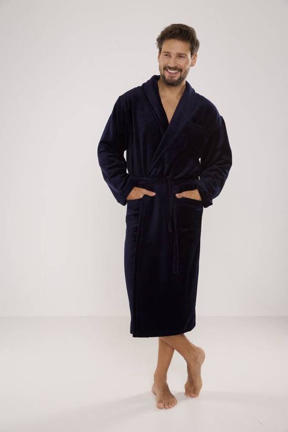 803 / 819 Pánský froté župan Forex - celý tmavě modrý (tmavě modrý)