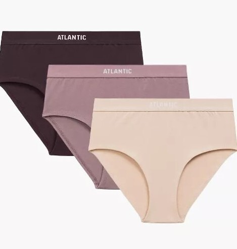 3CLP-009/Z25 Atlantic dámské kalhotky růžovo-vínovo-béžové - maxi Sport, bavlna, 3 ks.