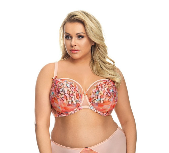 K 558 Duhová měkká podprsenka Gorsenia - broskvová