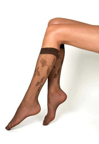 Dámské podkolenky Veneziana Olivia 20 den se vzorem cappuccino, bez zesílení prstů