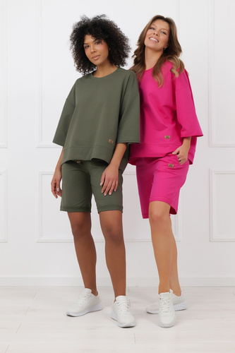 Bluza Kaori Italian Fashion 3/4 rukáv bavlna elastan - fuchsie