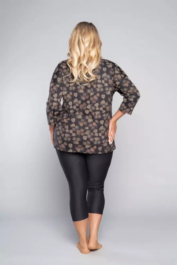 Pinnia Dámské pyžamo s 3/4 rukávy, 3/4 kalhoty Italian Fashion - potisk/grafitová barva