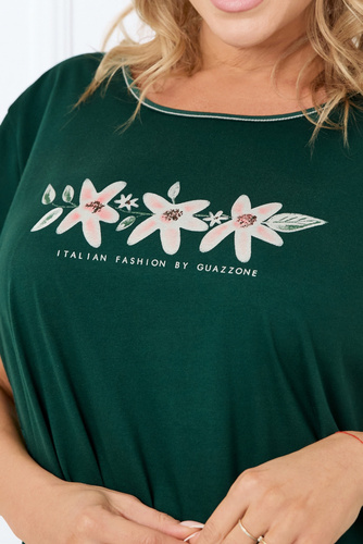 Dámské tričko s krátkým rukávem Florisa Italian Fashion - tmavě zelené