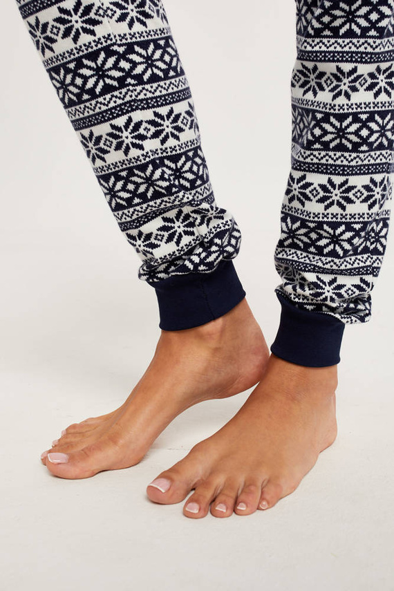 Arktyka Dámské pyžamo s dlouhým rukávem, dlouhé kalhoty Italian Fashion - tmavě modrá/potisk