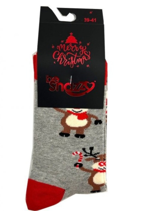 SKCH01 Be Snazzy Vánoční ponožky light ash 6- bavlněné, vzorované, ploché švy