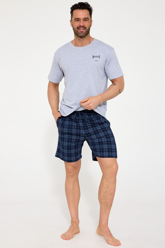 Pánské pyžamo Cornette 328/214 Montana 3 šedé 100% bavlna