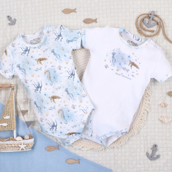 ABN-5447 Body z organické bavlny Sea Of Joy od Nini - organická bavlna, krátký rukáv