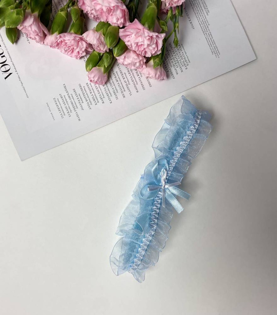 221 Šifonový podvazek De Lafense - světle modrý