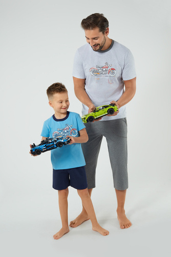 Junak Pánské kalhoty s krátkým rukávem a 3/4 nohavicemi Italian Fashion - j.mélange/r.melange