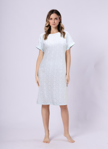 Dámská noční košile 1730 Clea Leveza mint | 100% bavlna | Orientální potisk, krátký rukáv s volánkem, délka před kolena Složení: Dámská noční košile 1730 Clea Leveza mint | 100% bavlna | Orientální potisk, krátký rukáv s volánkem, délka před kolena: slože