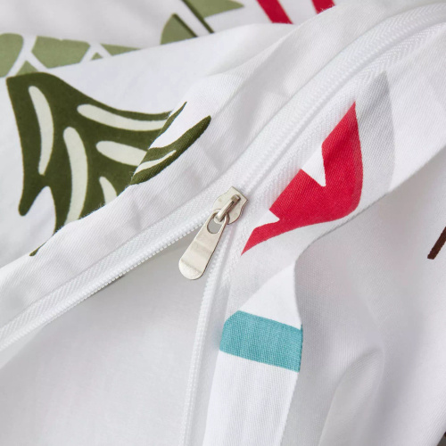 Lyžování Vánoční bavlněné saténové povlečení Spod Igły i Nitki bílá červená zelená - elegantní a měkké