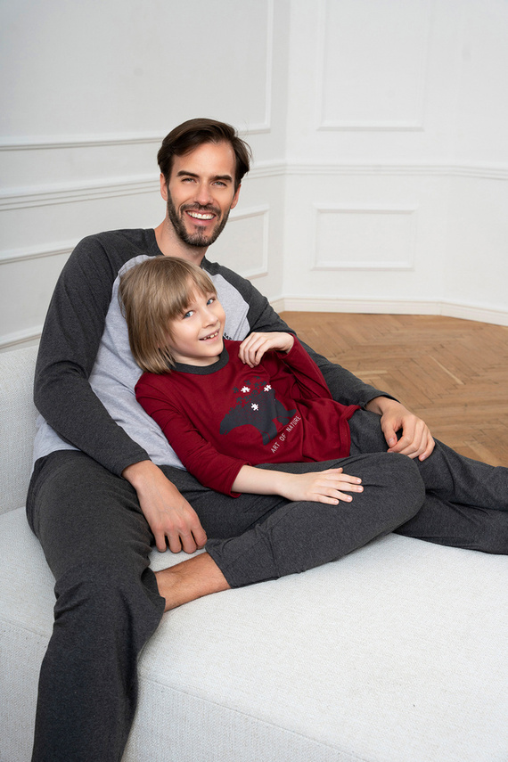 Chlapecké pyžamo Morten Italian Fashion burgundy/c.melange