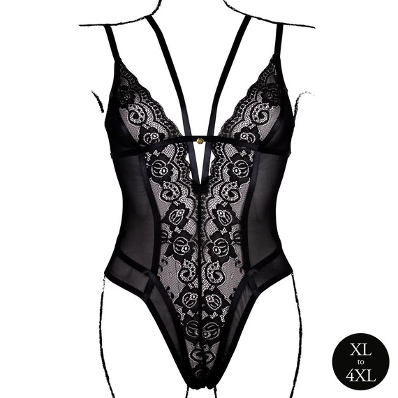 Body AMR006 Amour Le Désir krajkové body plus size XL-4XL černé
