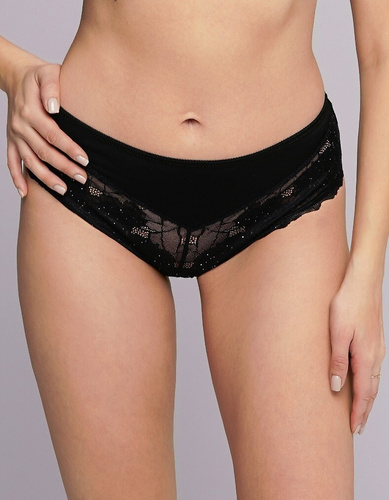 Ava 2253/B S-3XL Brazilské kalhotky - černé, krajkové, odhalující poprsí | Sexy a pohodlné spodní prádlo