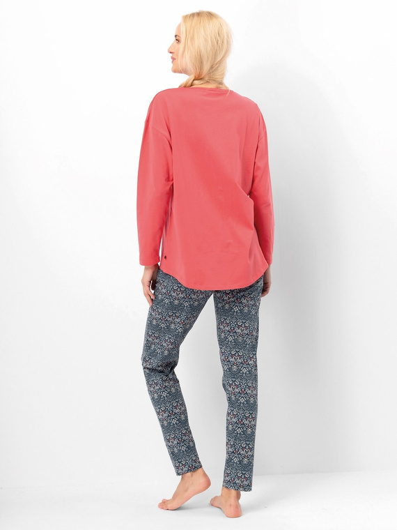 Dámské pyžamo Key LNS 703, korálově modrá, elegantní, s dlouhým rukávem